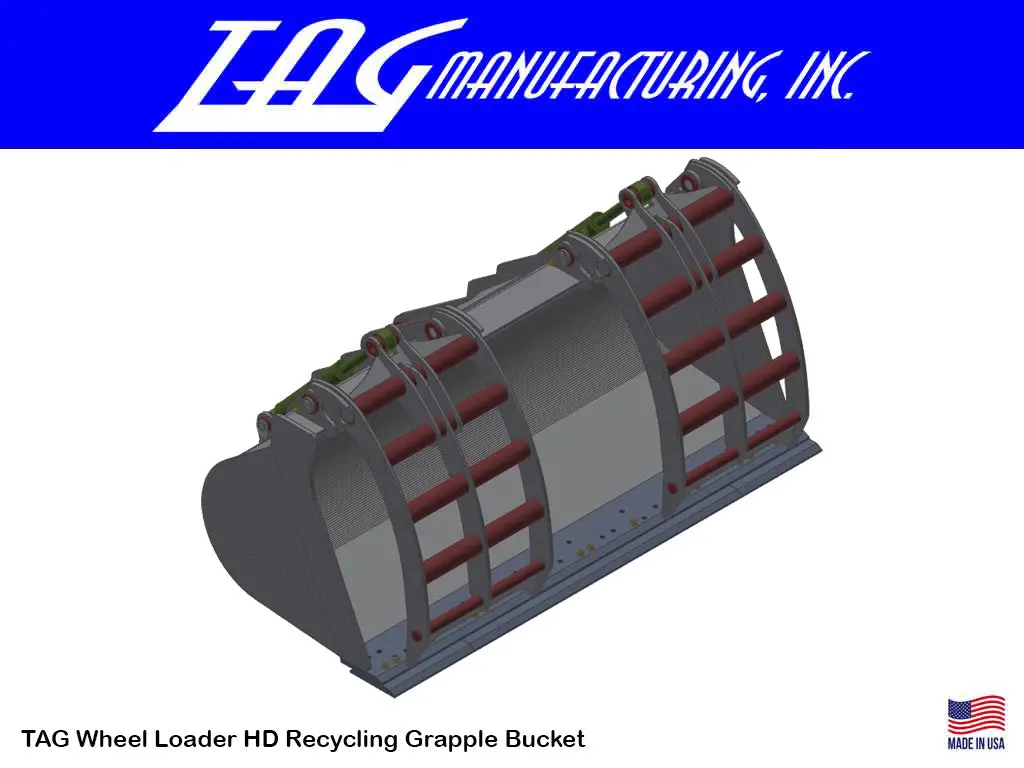 Tag Heavy Duty Recycling Grapple Bucket For Wheel Loaders At Waste Transfer Recycling Facilities 1