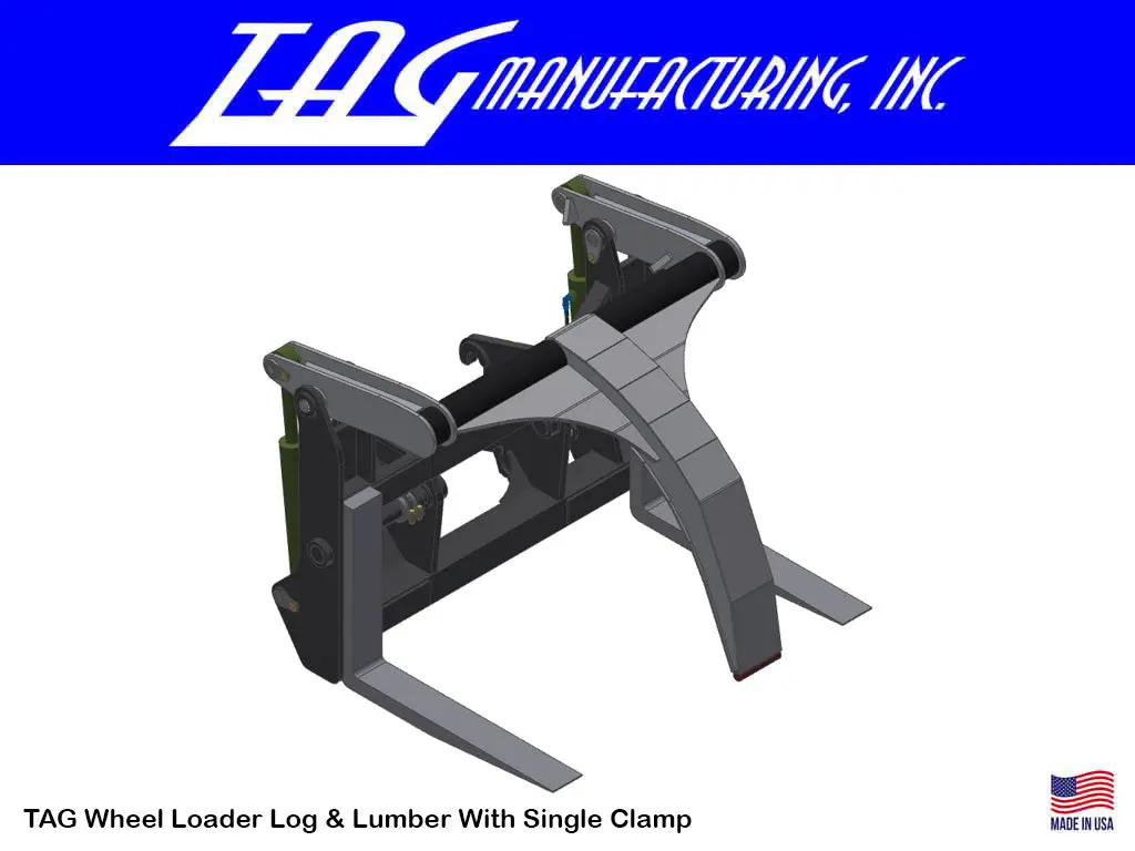 Tag Log & Lumber Forks With Single Clamp For Class 500 Wheel Loaders 1