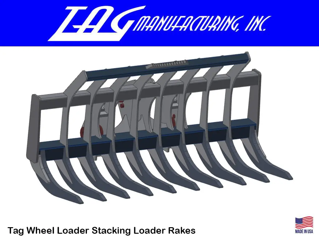 Tag Stacking Loader Rakes For Wheel Loaders 1