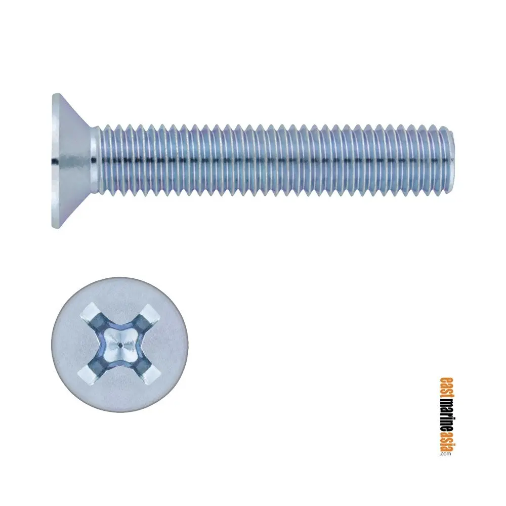 Stainless Steel 316 Machine Screw Counter Sunk Philips Flat Head (Din 965) 1