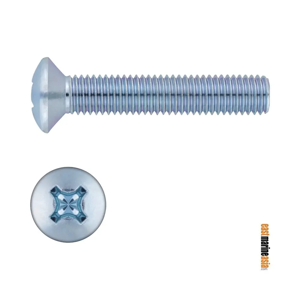 Stainless Steel 316 Machine Screw Counter Sunk Philips Oval Head (Din 966) 1