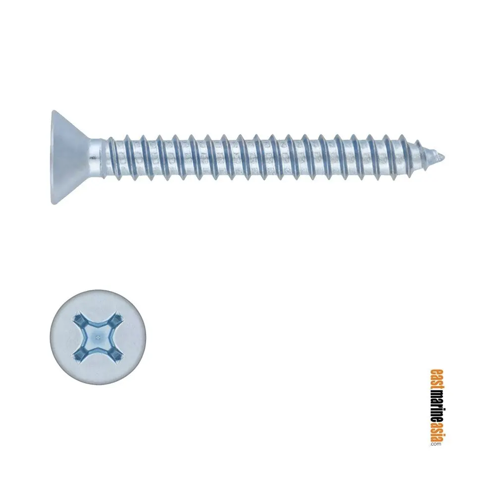 Stainless Steel 316 Self Tapping Screw Counter Sunk Philips Flat Head (Din 7982) 1