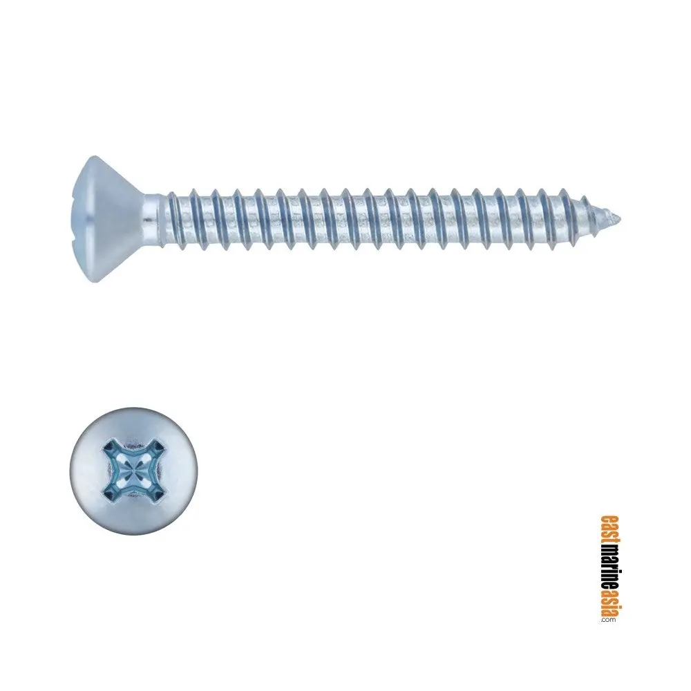 Stainless Steel 316 Self Tapping Screw Counter Sunk Philips Oval Head (Din 7983) 1