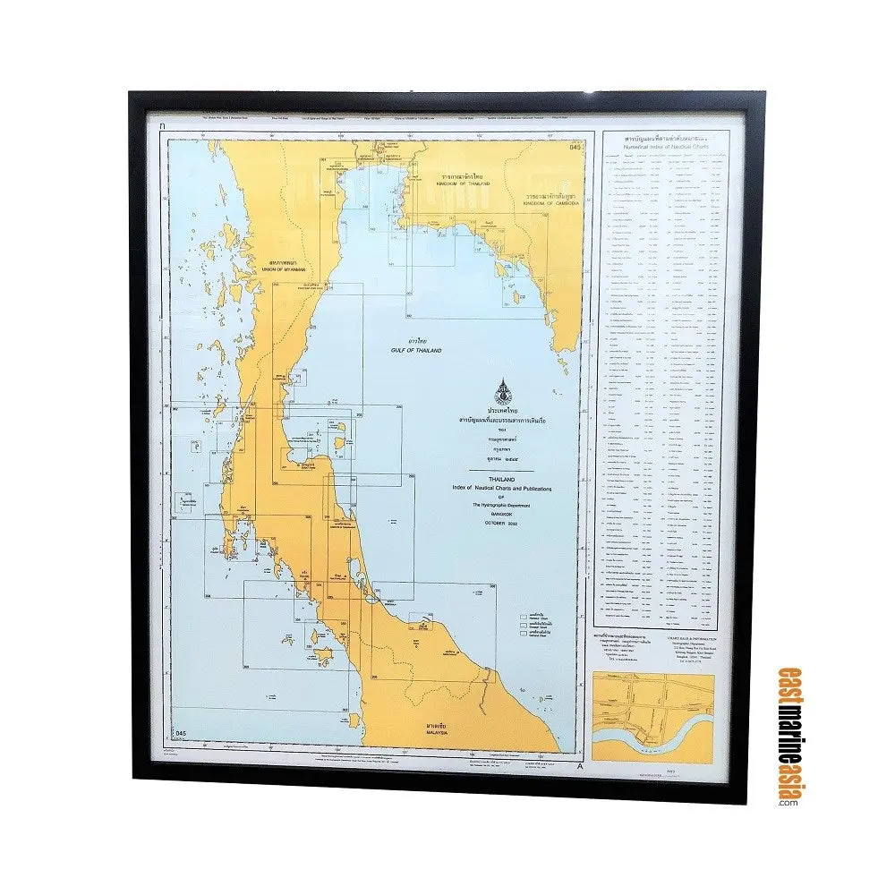 Marine Chart Thailand Framed?Nautical Charts Index 1