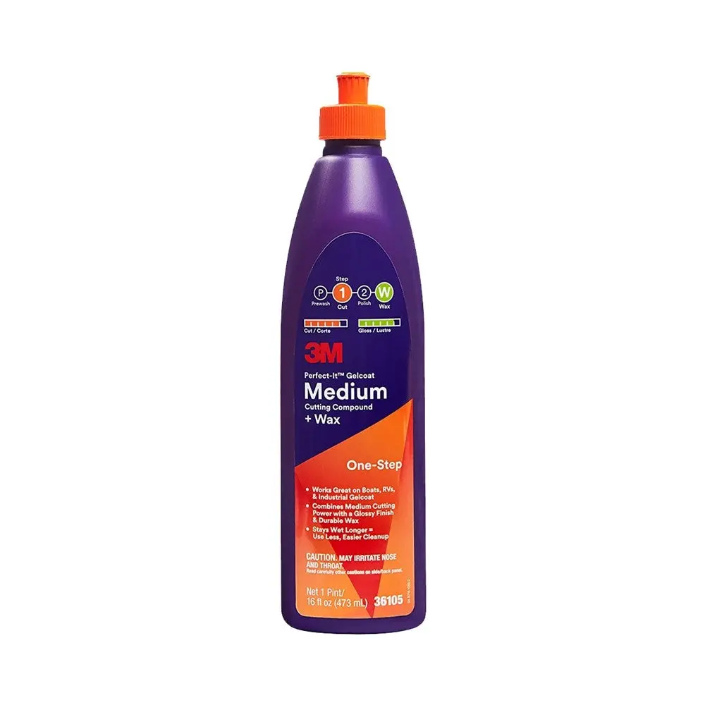 3M Perfect-It One-Step Gelcoat Medium Cutting Compound + Wax 1