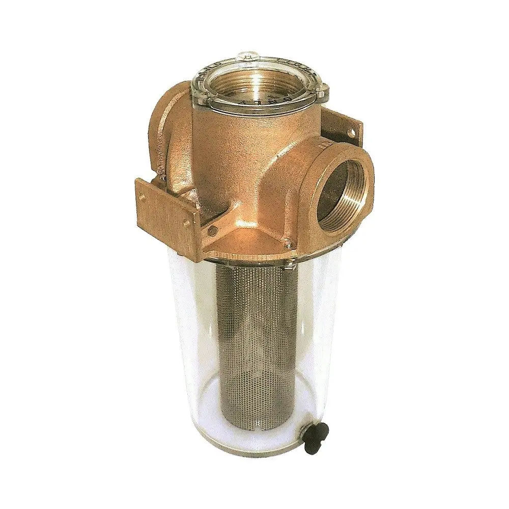 Groco Arg Series Bronze Raw Water Strainer With Clear Sight Glass - Bspp 1