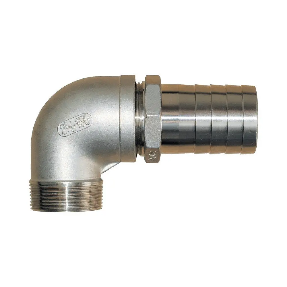 Groco Pthc-S Series 316 Stainless Steel 90° Pipe To Hose Standard Flow Fittings - Npt 1