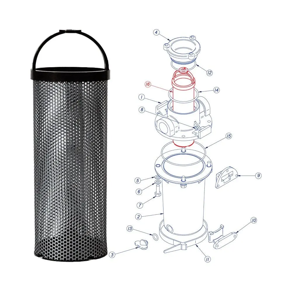 Groco Arg Series Replacement Strainer Basket - 304 Stainless Steel 1