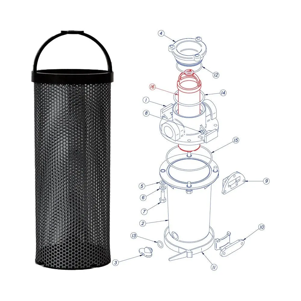Groco Arg Series Replacement Filter Basket - Monel 1