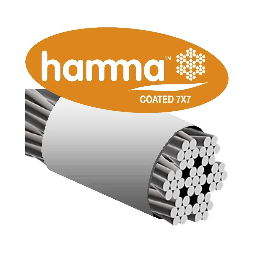 Hamma Coated 7X7 316 Stainless Steel White Pvc Wire Rope 1