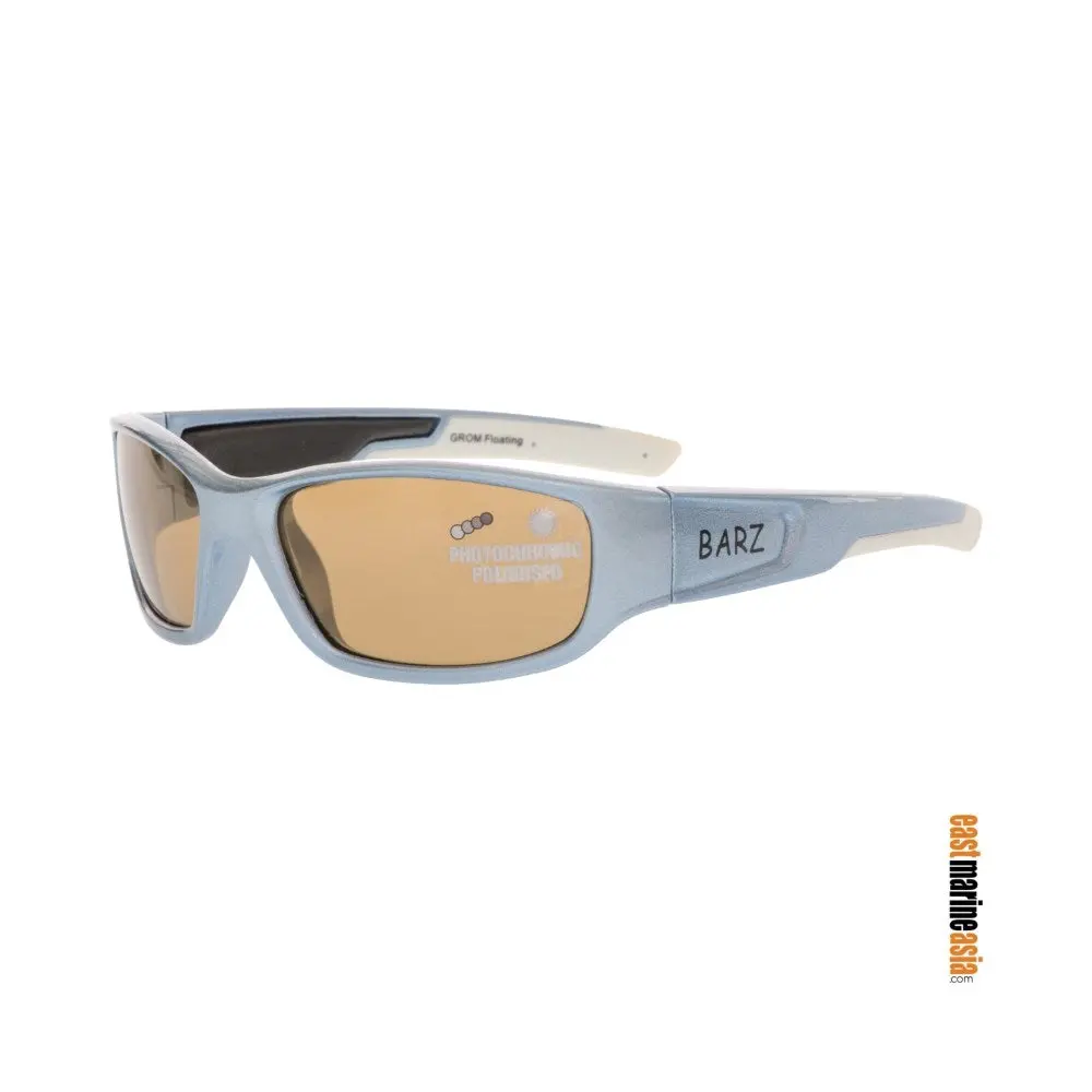 Barz Optics The Grom Floating Polarised Kids Sunglasses - Aluminium Blue With Neoprene Case & Retainer 1